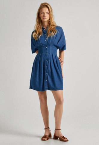 Short Denim Dress In...