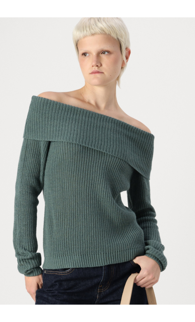 ONLY  OFF SHOULDER - Jumper - balsam green
