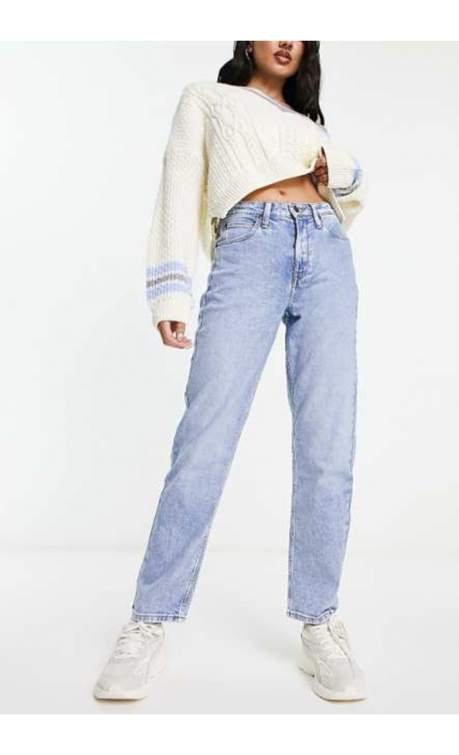 Lee carol straight leg jeans in acid light denim