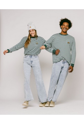 Kaotiko  STRIPED HEART - Unisex Long sleeved top