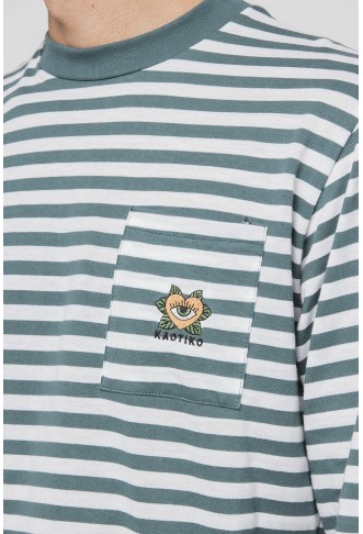 Kaotiko  STRIPED HEART - Unisex Long sleeved top