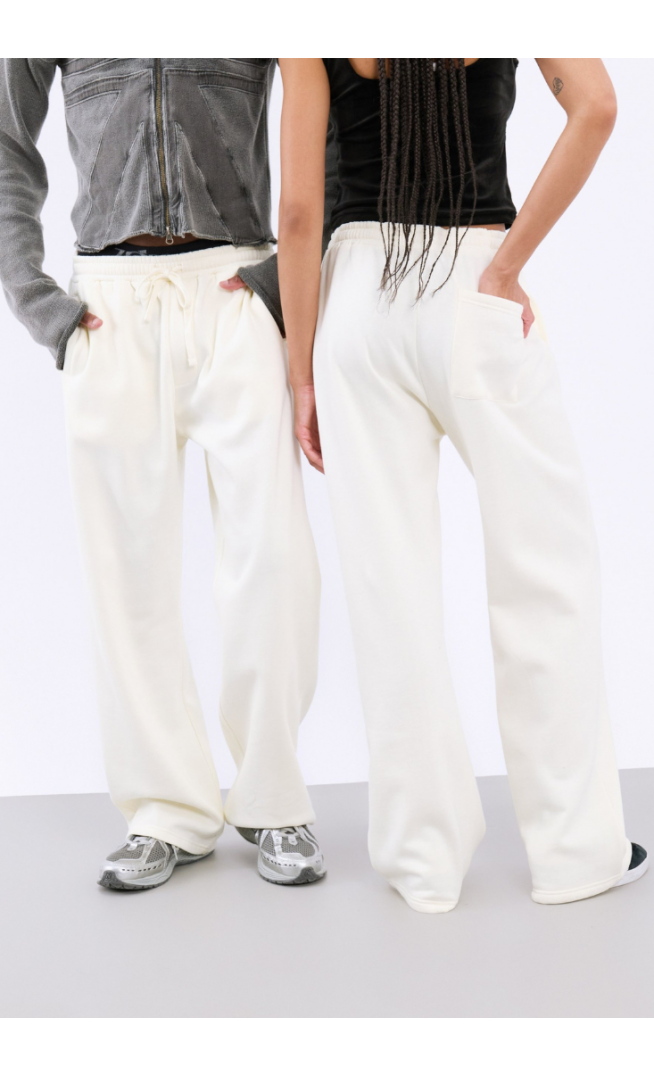 YOURTURN UNISEX - Tracksuit bottoms - egret