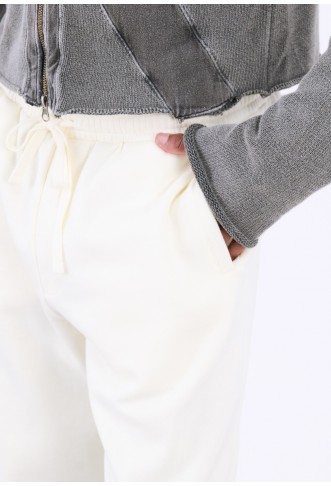 YOURTURN UNISEX - Tracksuit bottoms - egret