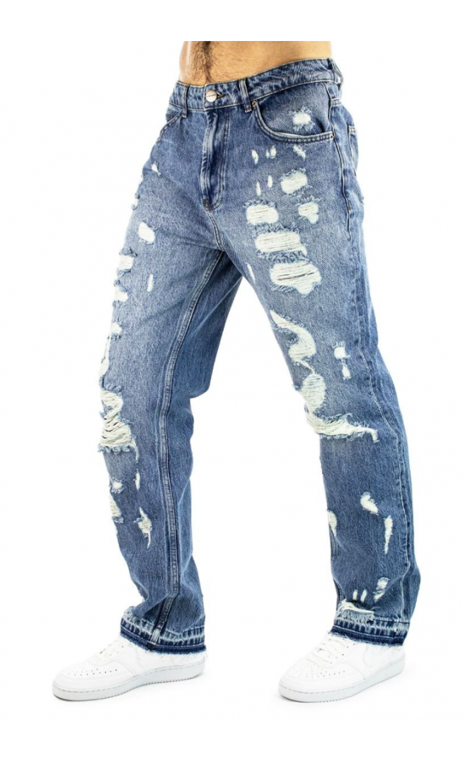 2Y Studios Firio Destroyed Straight Jeans