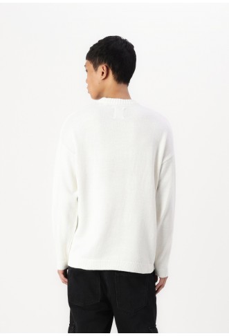 ONSRANDY - Knit sweater - cloud dancer/black