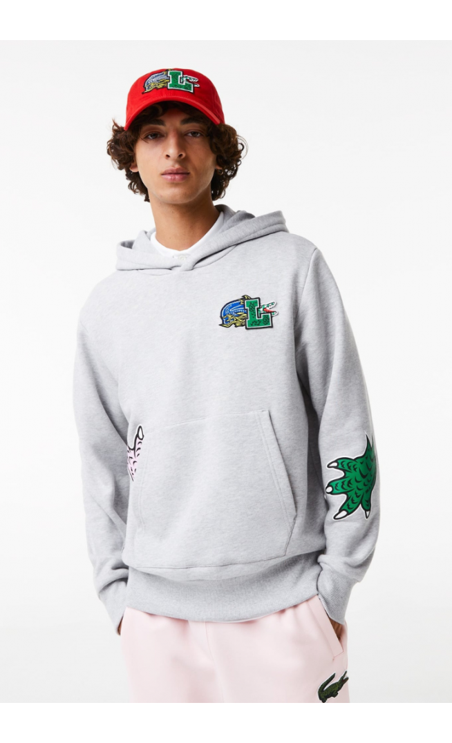 Men's Lacoste  Comic Effect Print Hooded Sweatshirt