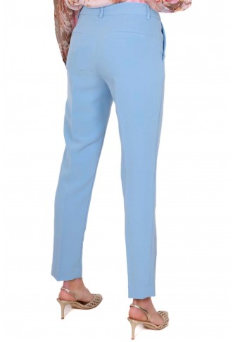Liu Jo  Cigarette trousers in fluid blue fabric