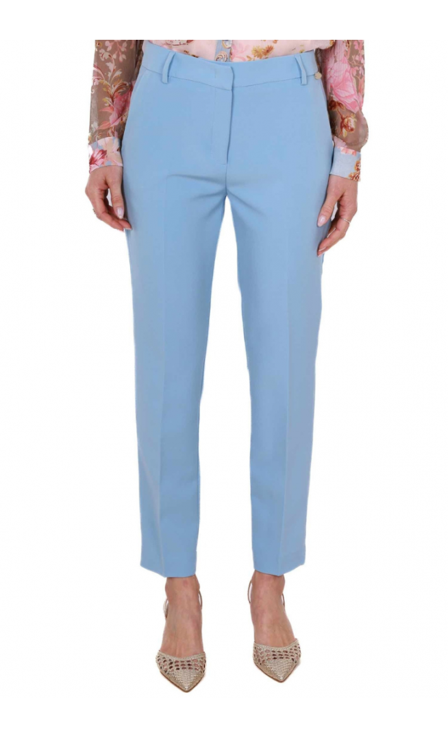 Liu Jo  Cigarette trousers in fluid blue fabric