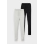 Even&Odd 2 PACK - Tracksuit bottoms - light grey/black