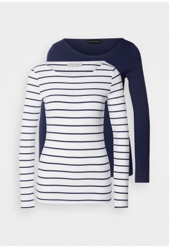 Anna Field 2 PACK - Long sleeved top - white/navy