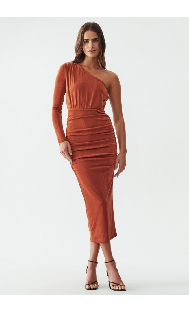 CALLI JULISSA - Shift dress - rust