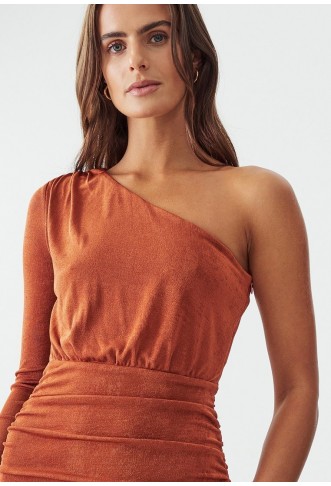 CALLI JULISSA - Shift dress - rust