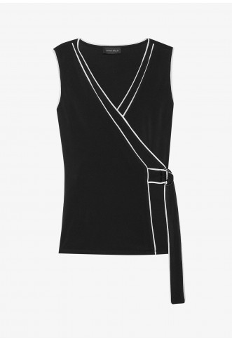 Anna Field Top - black/white