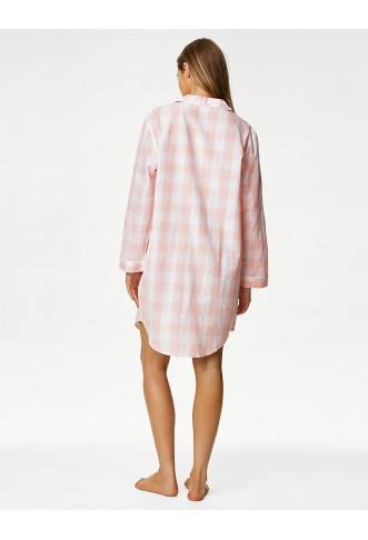 Body by M&S Pure Cotton Checked Nightshirt