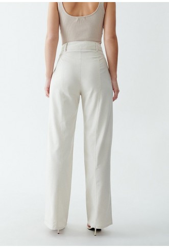 THE FATED ARLOW WIDE - Trousers - natural