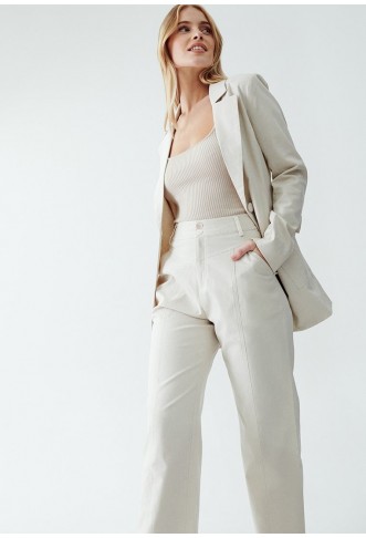 THE FATED ARLOW WIDE - Trousers - natural