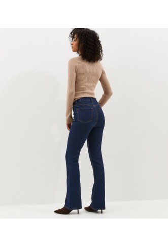 Indigo Wash Waist  Bootcut Stretch Denim Jeans
