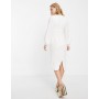 True Violet woven pencil midi dress in ivory