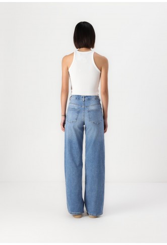 JDY JDYFELINA WIDE - Wide Leg - medium blue denim