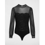 Body long sleeves lace black women