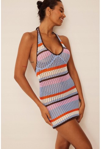 COLORFUL CROCHET MINI DRESS NA-KD