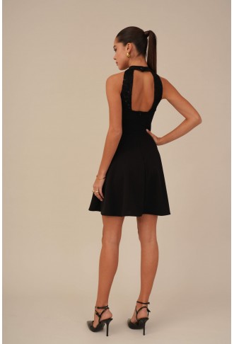 WAL G. SUSIE HALTER NECK SKATER DRESS