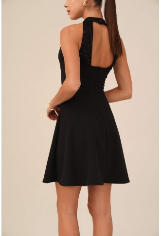 WAL G. SUSIE HALTER NECK SKATER DRESS