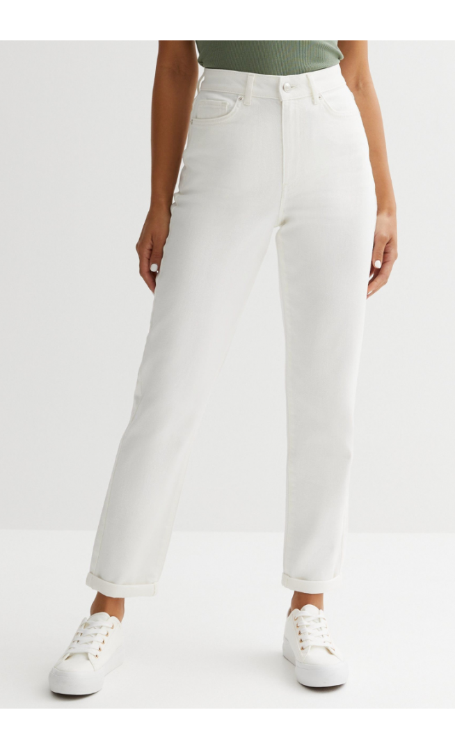White High Waist Tori Mom Jeans