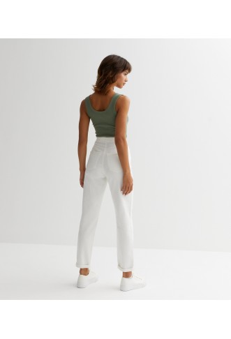 White High Waist Tori Mom Jeans