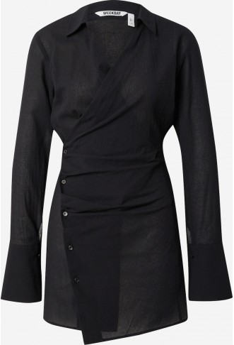 WEEKDAY Shirt Dress 'Pomelo' in Black