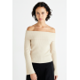 Noisy May Women's Knitted Off Shoulder Top