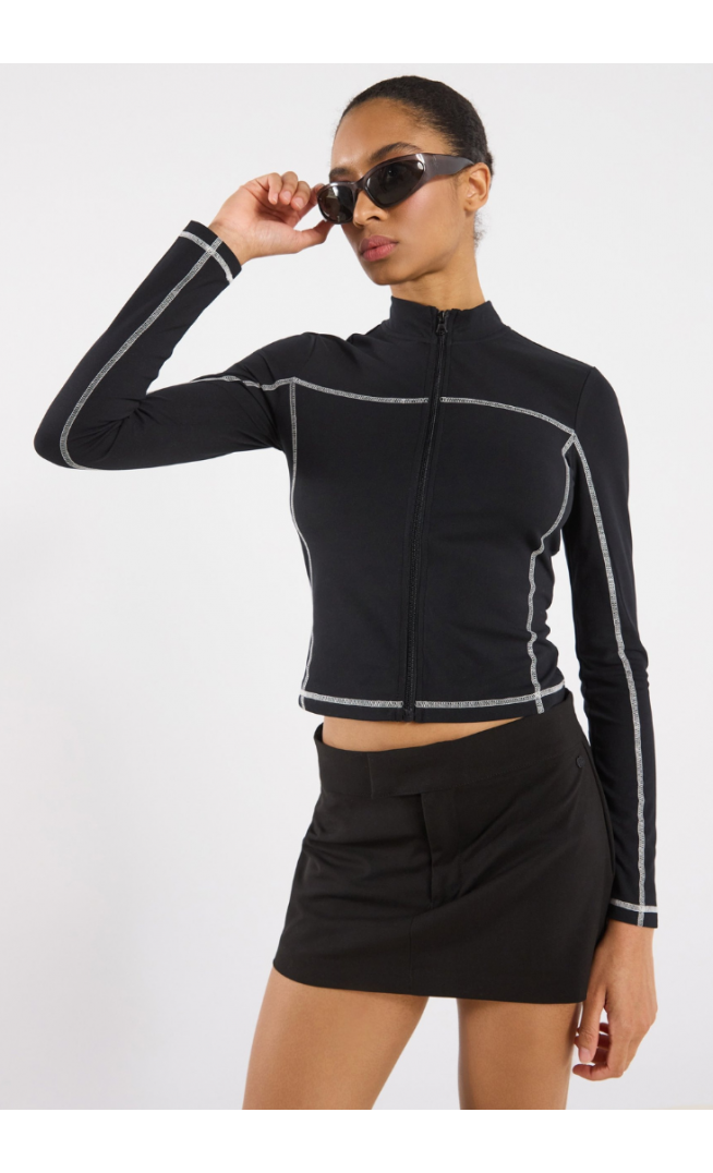 Even&Odd Zip-up sweatshirt - black