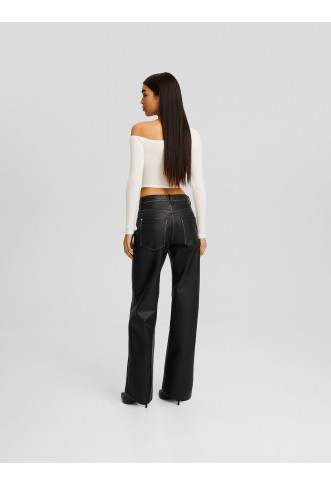 Bershka Regular Pants in Black