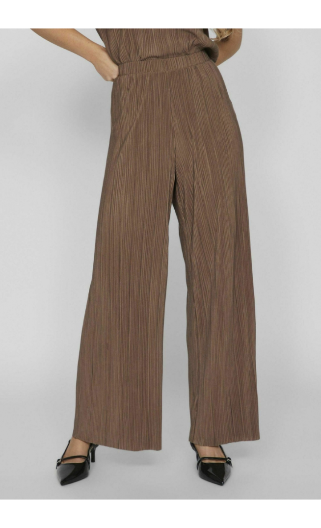 VILA VIPLISA LOOSE - Trousers - Brown