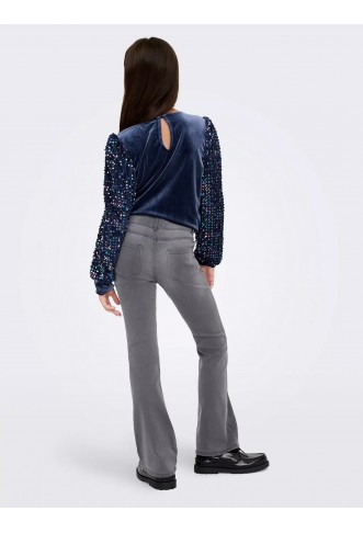 Only Kids Girls Royal Flare Jeans - Dark Grey