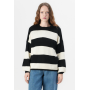 ONLY LS STRIPE NOOS - Jumper - black/white/gray melange