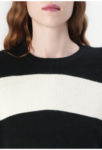 ONLY LS STRIPE NOOS - Jumper - black/white/gray melange