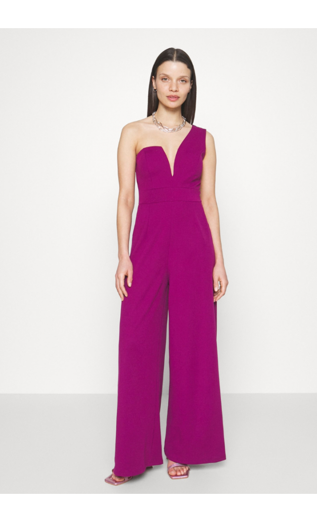 WAL G PETITE ONE SHOULDER - Jumpsuit - plum