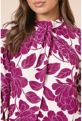 Dorothy Perkins Large Floral Twist Neck Blouse