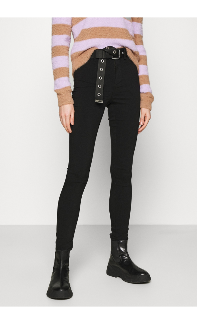 ONLY ONLNANNA SKINNY - Trousers - black