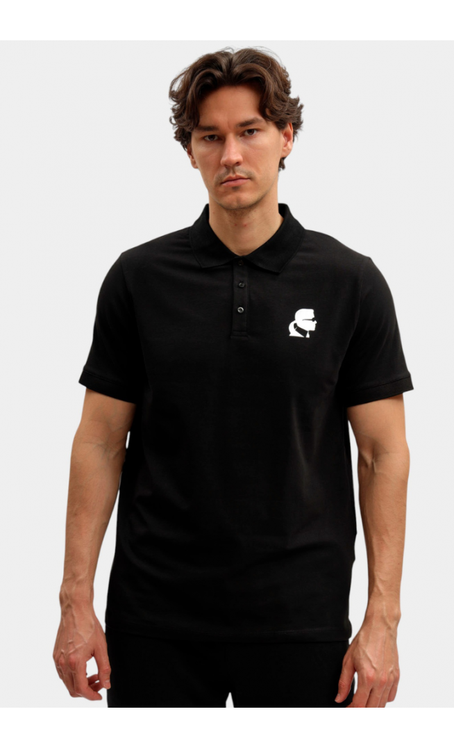 karl lagerfeld  logo polo shirt - black