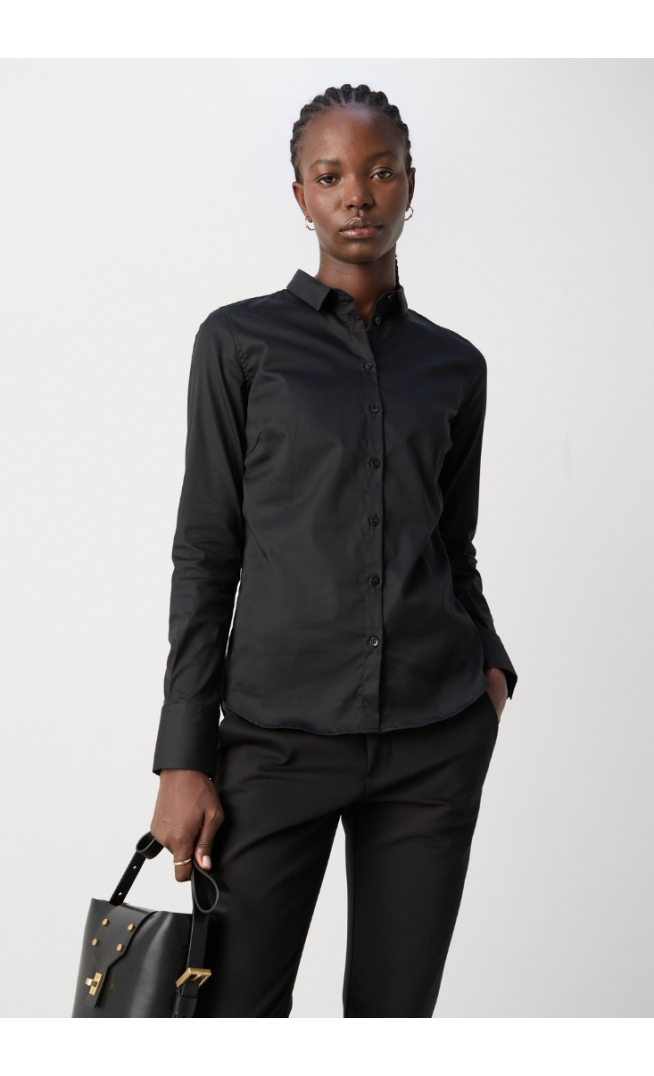 Mos Mosh TILDA SHIRT - Button-down blouse - black