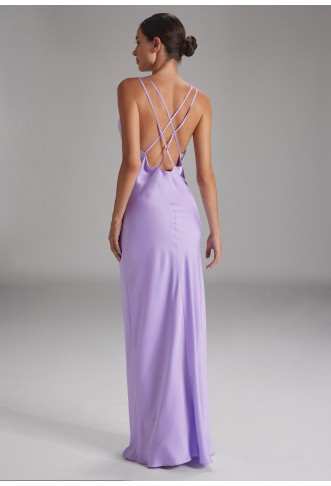Slip dress made from sustainable satin chiffon