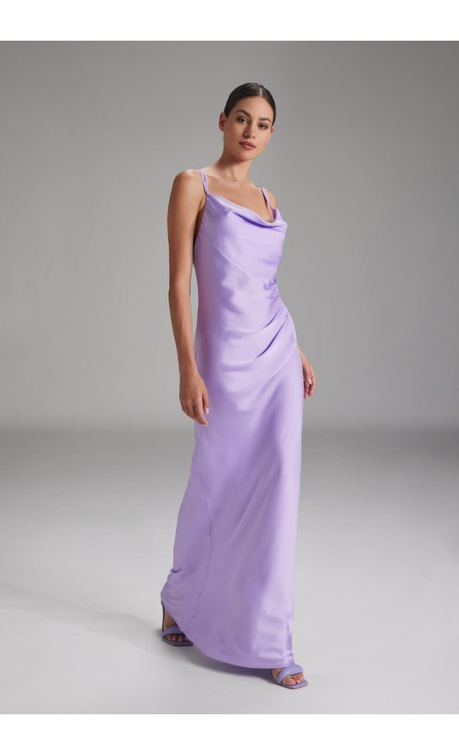 Slip dress made from sustainable satin chiffon