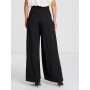 Willa Wide leg Pleat-Front Pants 'Prince' in Black