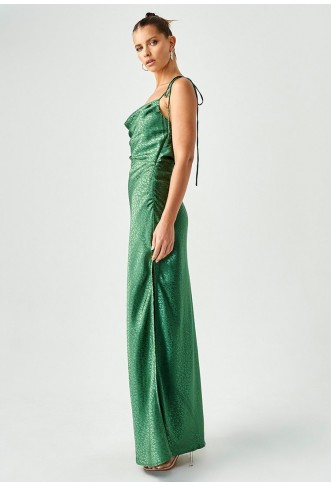 BWLDR X KRISTINA - Maxi dress - emerald leopard print