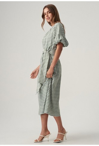 THE FATED PASCAL MIDI - Day dress - sage gingham