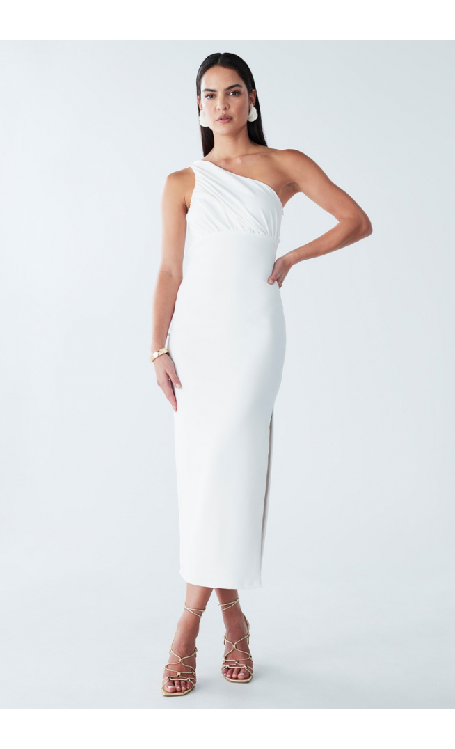BWLDR WALKER MIDI DRESS - white