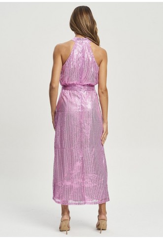 TUSSAH ZANI MIDI - Day dress - lilac sequin