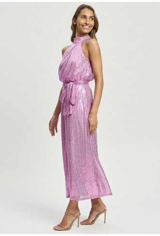 TUSSAH ZANI MIDI - Day dress - lilac sequin